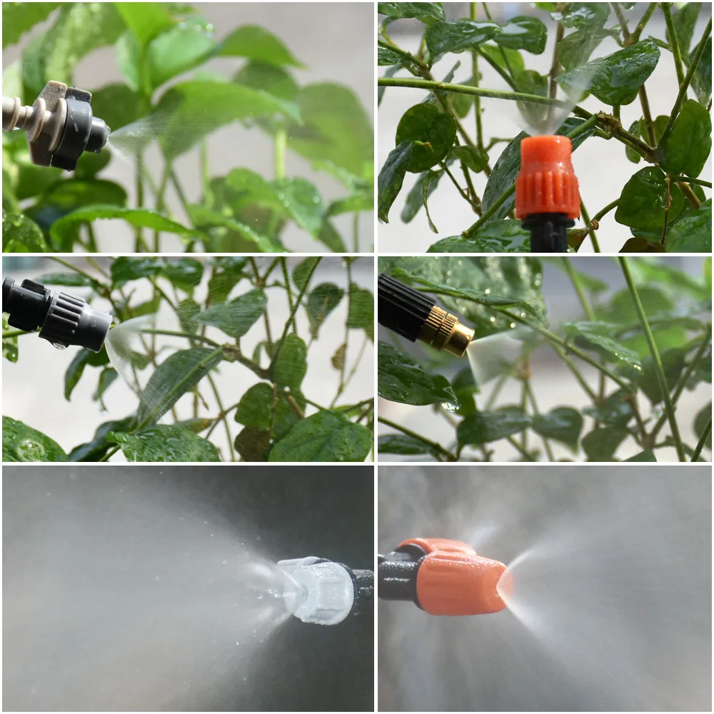 Greenhouse Mist Nozzle Dripper Drip Irrigation Garden Mist Micro Spray Nozzle 1/4 Barb 1/2 Thread Greenhouse Watering Sprinkler – Image 2