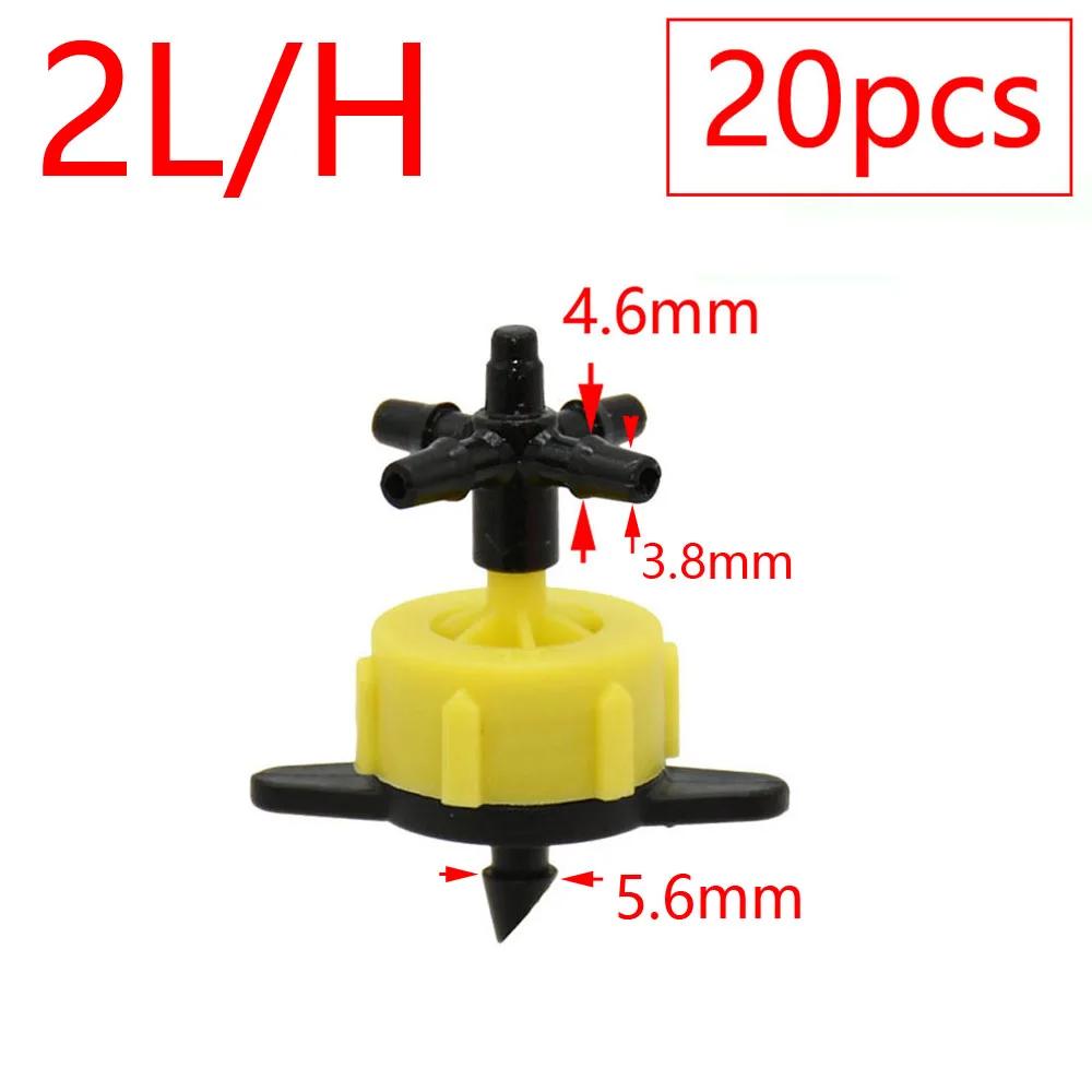 2L 4L 8L Dripper Irrigation 2/4-way Arrow Dropper Connector Cross Water Splitter Emitter Drip Arrow Micro Drip Irrigation System – Image 4