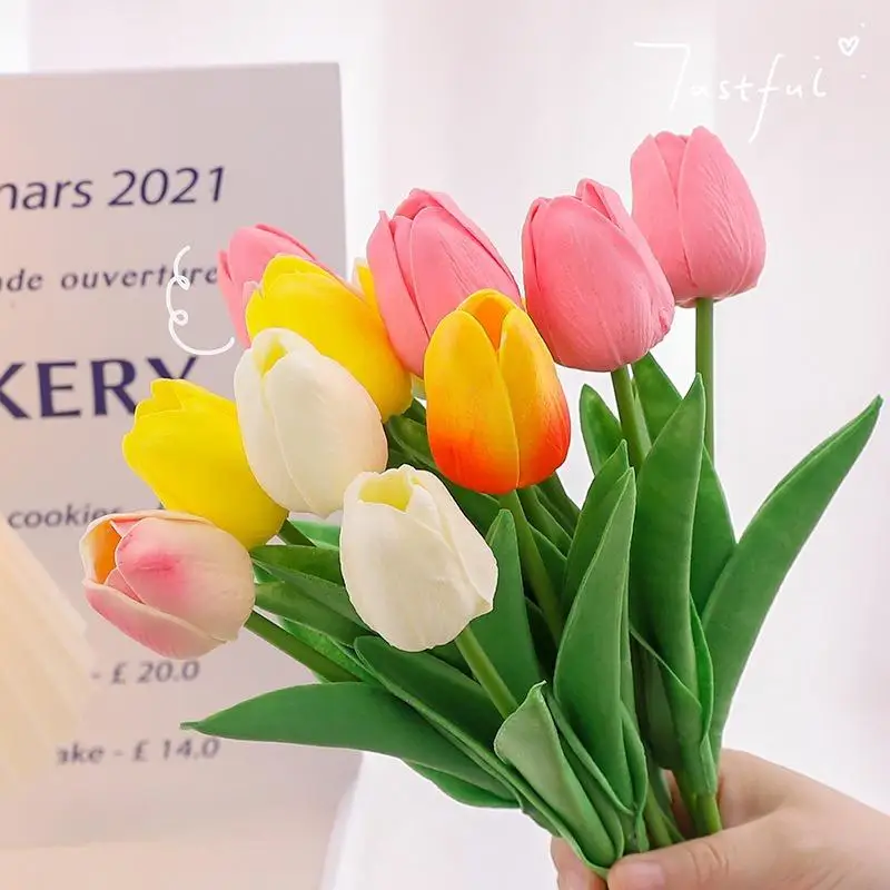 1Pcs Simulated Tulip Flowers Simple Wedding Living Room Bouquet Decor Fashion Festive Party Decoration Artificial Flowers – Image 6