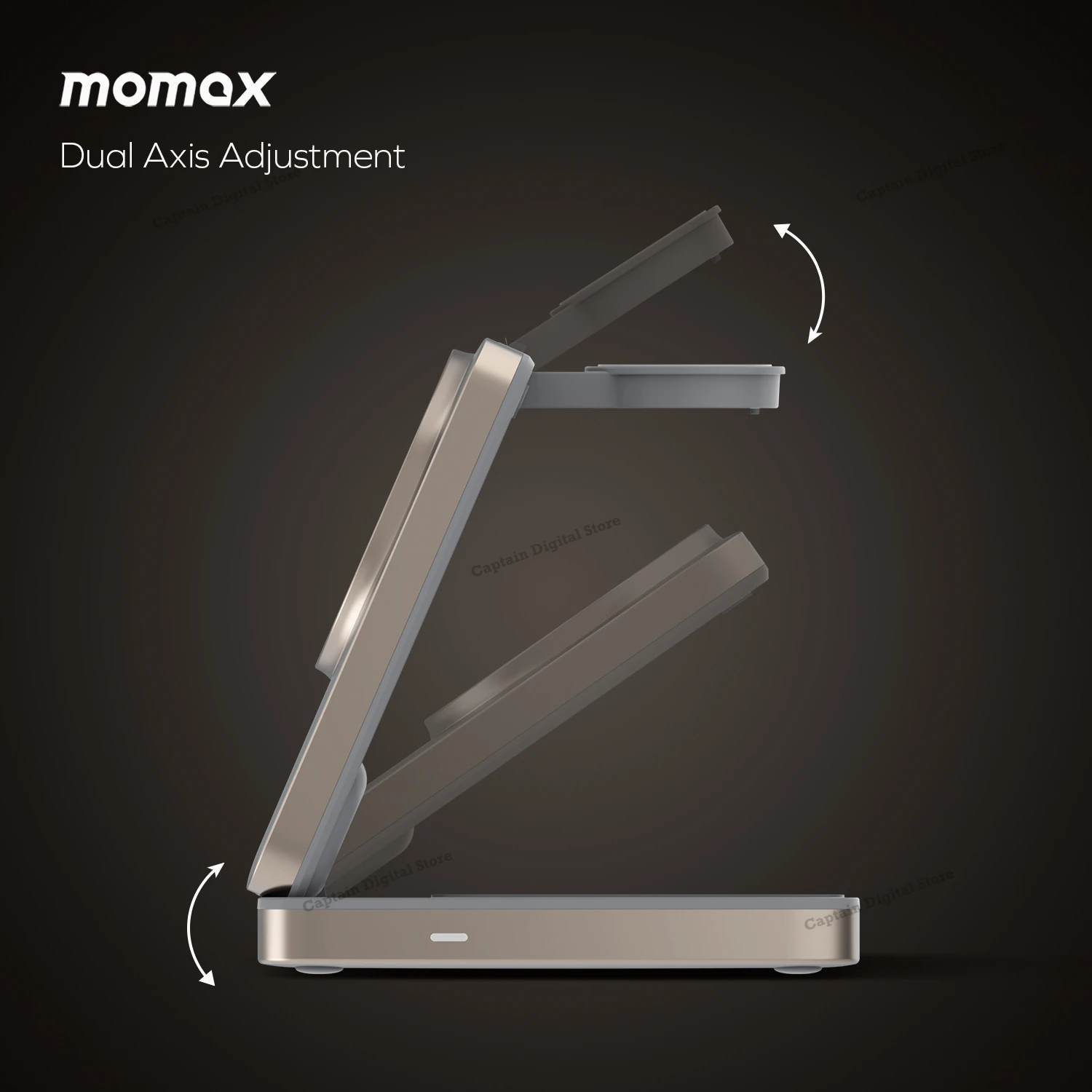 MOMAX 3-in-1 Foldable Qi2 15W Magnetic Wireless Charging Stand Fast Charging Station for iPhone AirPods Apple Watch – Image 3