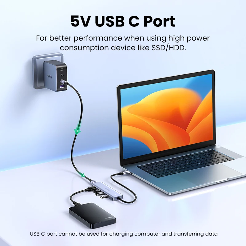 UGREEN USB C Hub 4 Ports USB Type C to USB 3.0 Hub Splitter Adapter for MacBook Pro iPad Pro Samsung Galaxy Note 10 S10 USB Hub – Image 4