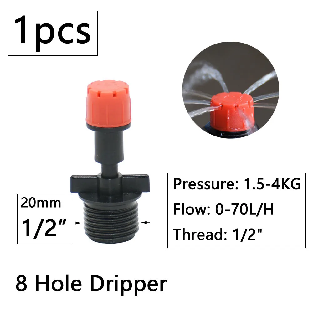 Greenhouse Mist Nozzle Dripper Drip Irrigation Garden Mist Micro Spray Nozzle 1/4 Barb 1/2 Thread Greenhouse Watering Sprinkler – Image 4