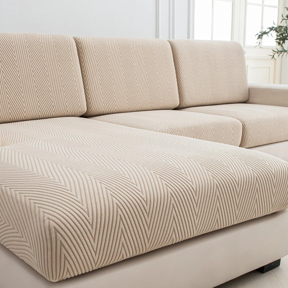1pc Jacquard Sofa Seat Cover Elastic Thicken Sofa Couch Cover for Sofa Covers Protector Anti-dust Removable Sofa Cushion Cover