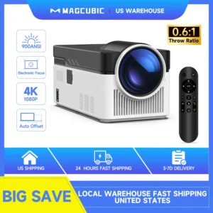 Magcubic 8K Ultra Short Throw HY450 Projector with Auto Offset 4K 1080P 900ANSI BT5.4 Electronic Focus WiFi6 AllwinnerH716 Voice