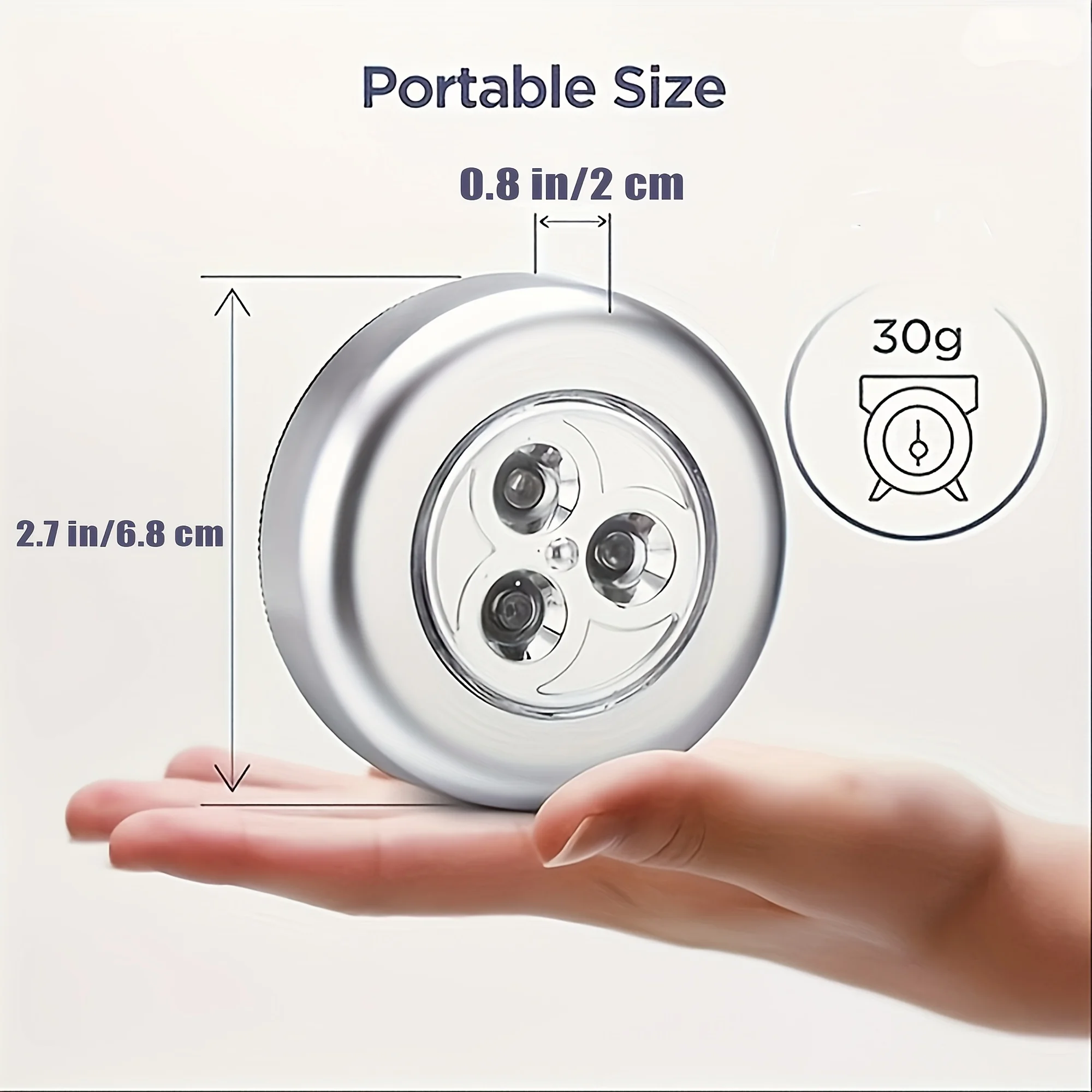 1/4/10 件 Mini Led Night Light, Self Adhesive Push Light Stairs Hallway Closet Kitchen Bedroom, Cabinets, Counters, Hallway – Image 6