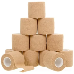 12Pcs 5cmx4.5m Sports Elastoplast Elastic Bandage Tape Wrap First Aid Sprains Wrist Palm Finger Arm Knee Ankle Leg Pets Tattoo