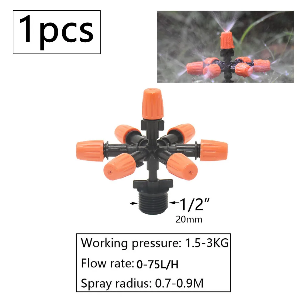 Greenhouse Mist Nozzle Dripper Drip Irrigation Garden Mist Micro Spray Nozzle 1/4 Barb 1/2 Thread Greenhouse Watering Sprinkler – Image 6