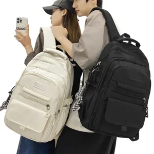 Large-capacity unisex men and women models shoulders backpack college students schoolbag female ins college style shoulder bag