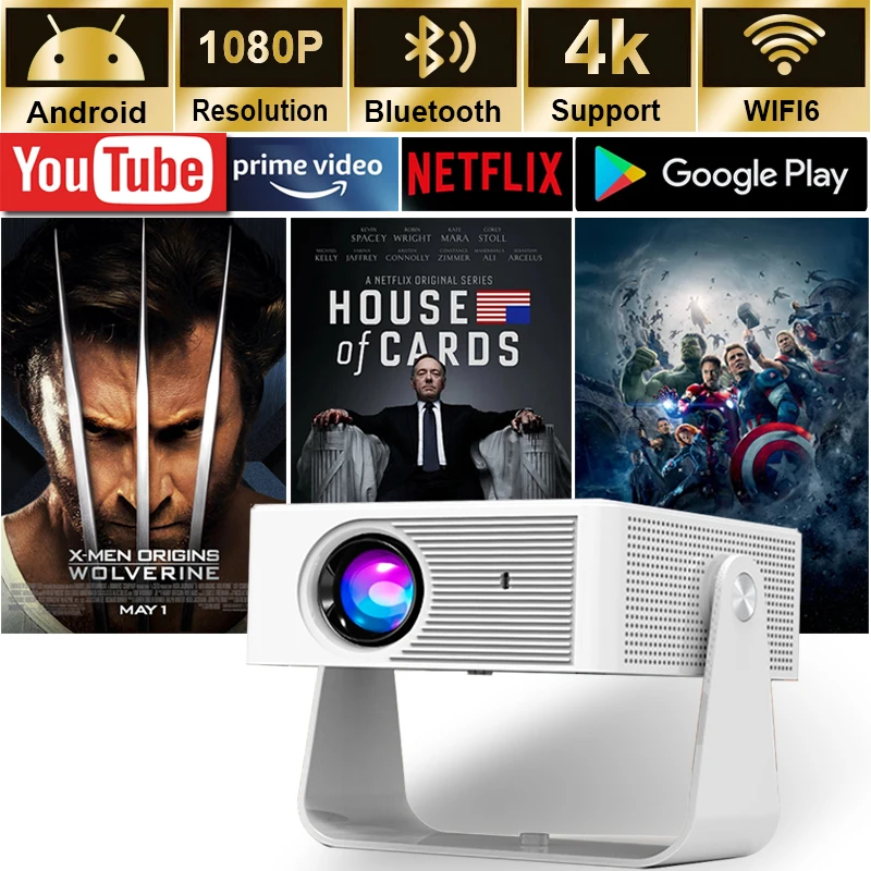 2025 X3 Projector Portable Projector Wifi Smart 1280 720P Full HD Office Home Theater Video Mini Projector Mobile Projection