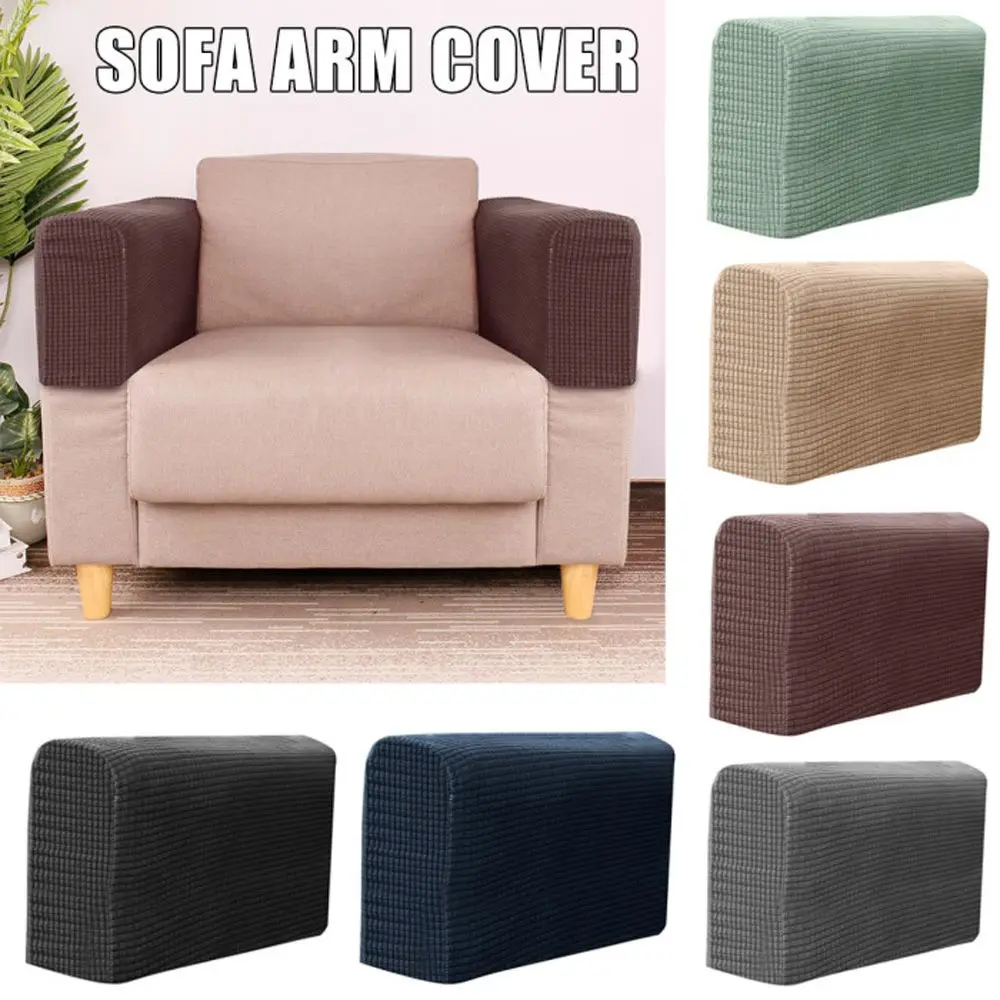 2PCS/SET Sofa Armrest Covers Fleece Premium Armrest Covers Stretchy Chair Sofa Couch Arm Protector Stretch to Fit – Image 2