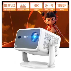 XGODY Netflix Official 4K Supported Smart projector 650 Ansi AI Voice Recognition Auto Focus & Keystone Projector for Home Movie