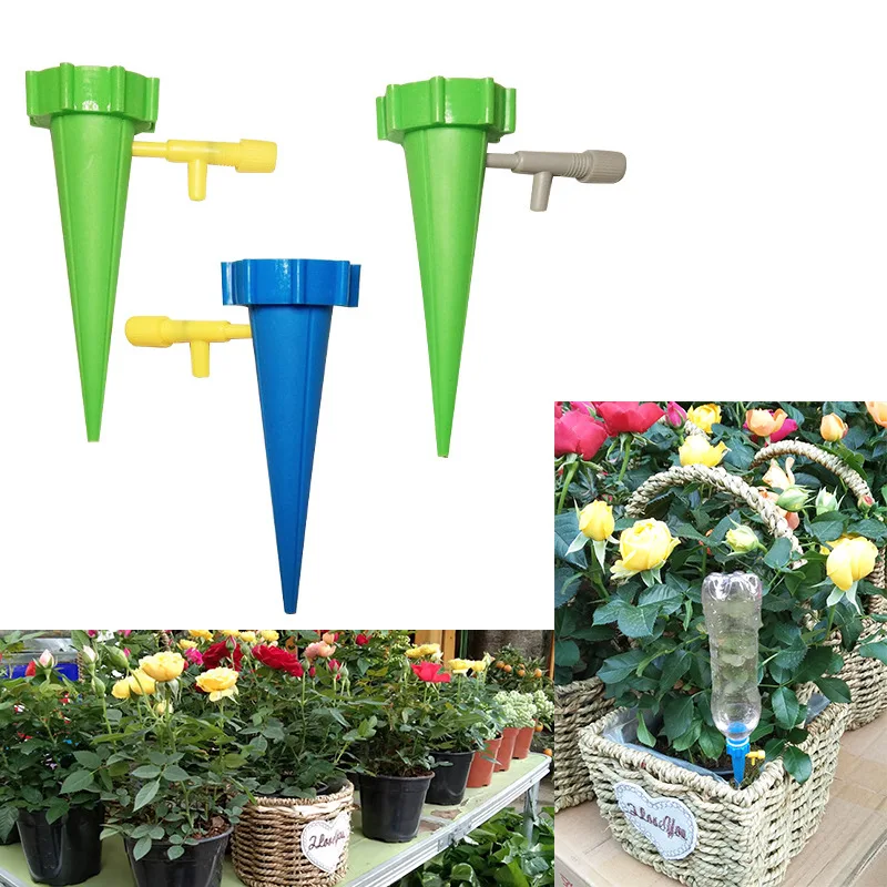 Drip Irrigation Automatic Plant Waterers System Adjustable Drip Water Spikes Taper Plants Pot Watering for Coke Bottles 1pcs