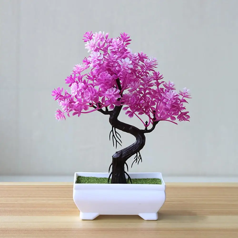 Plastic Plants Bonsai Small Tree Pot Fake Plant Potted Flower Garden Arrangement Ornaments Home Room Table Decoration Pot Tree – Image 5