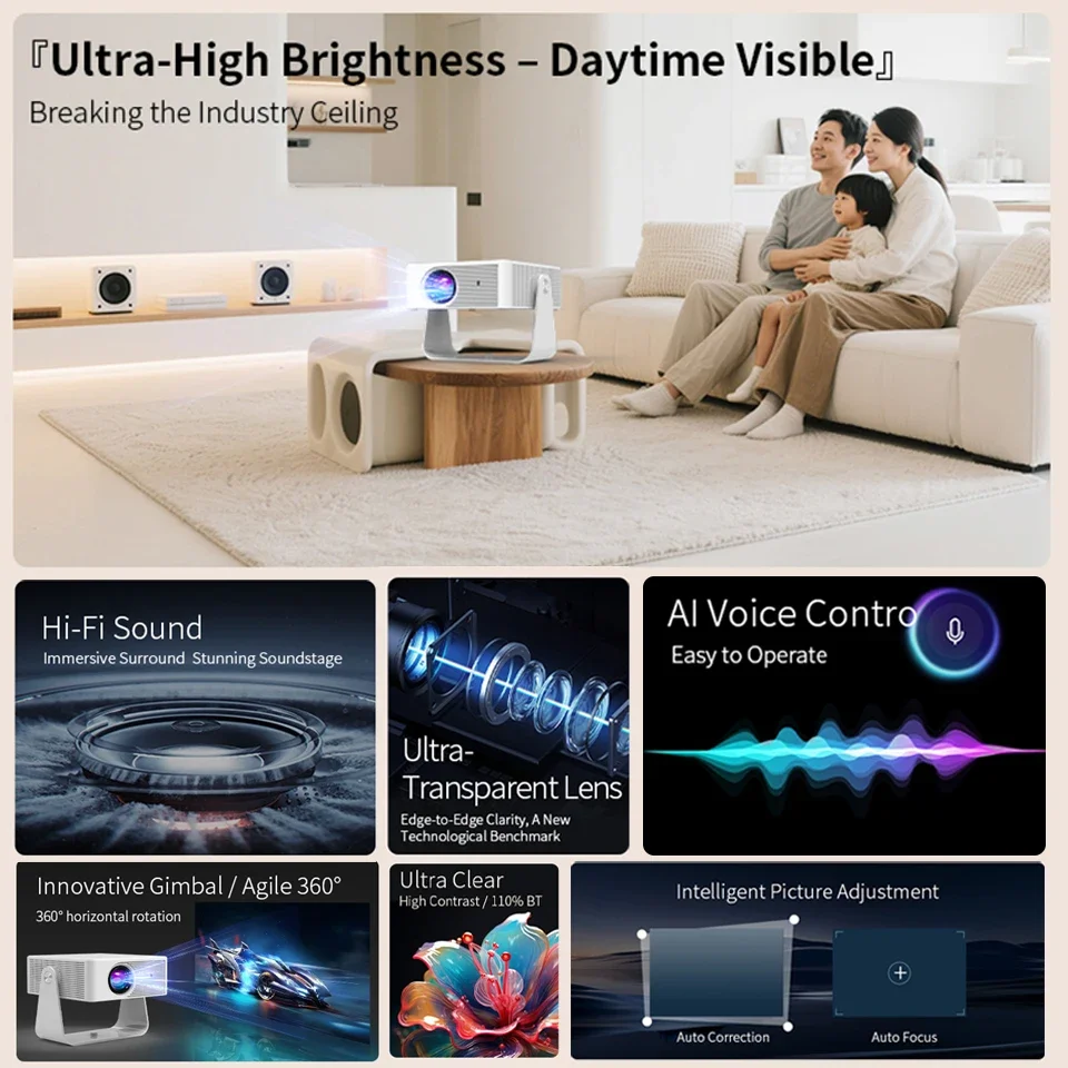 2025 X3 Projector Portable Projector Wifi Smart 1280 720P Full HD Office Home Theater Video Mini Projector Mobile Projection – Image 4