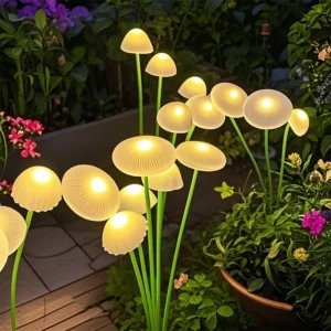 1Pcs Outdoor 10LED Solar Garden Light Waterproof Jellyfish Mushroom Landscape Lawn Lamps for Pathway Courtyard Patio Decoration
