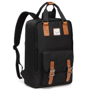 School Backpack for Men and Women, Unisex Vintage Water Resistant Casual Daypack Rucksack Bookbag for College Fits 15inch Laptop