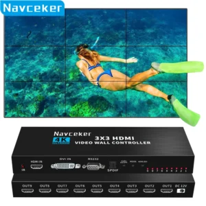 4K HDMI Video wall controller 3x3 HDMI DVI Video wall Processor 1X2 1X4 1X3 2X1 2x3 3x2 4X2 multi video screen processor splicer