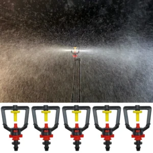 WUJIE 5PCS Greenhouse 360 Refraction Micro Nozzle Garden Drip Irrigation Misting System Hanging Humidifier Sprayer w 4/7mm Barb