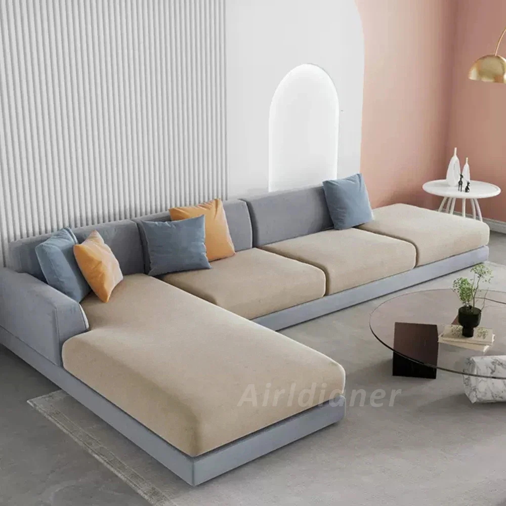 Super Soft Velvet Sofa Seat Cushion Cover For Living Room Thick Plush Sofa Covers Stretch L Shape Corner Armchair Sofa Slipcover – Image 2