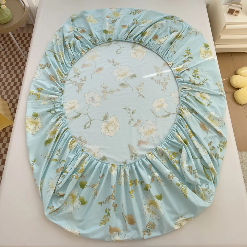 100%Cotton Bed Sheets Flower Printed Fitted Sheets for Bed sábanas para camaQueen/King Bed Sheet Cotton(without pillowcase) – Image 6