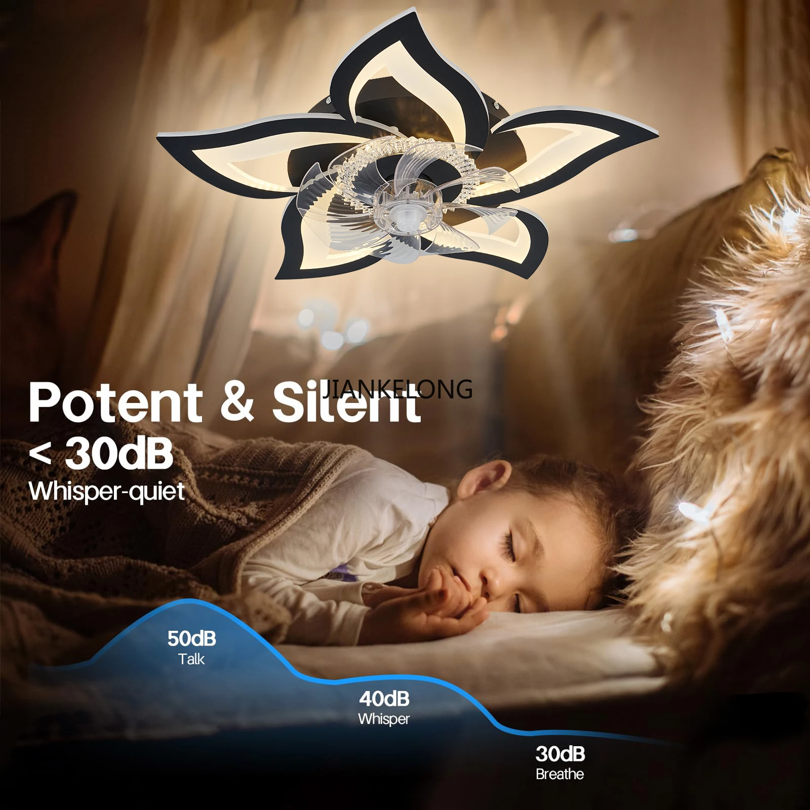 Iralan Modern Ceiling Led Light Fan Decoration Home Silent with Remote Control Ceiling Fan Lamps for Room Kitchen Bedroom – Image 5