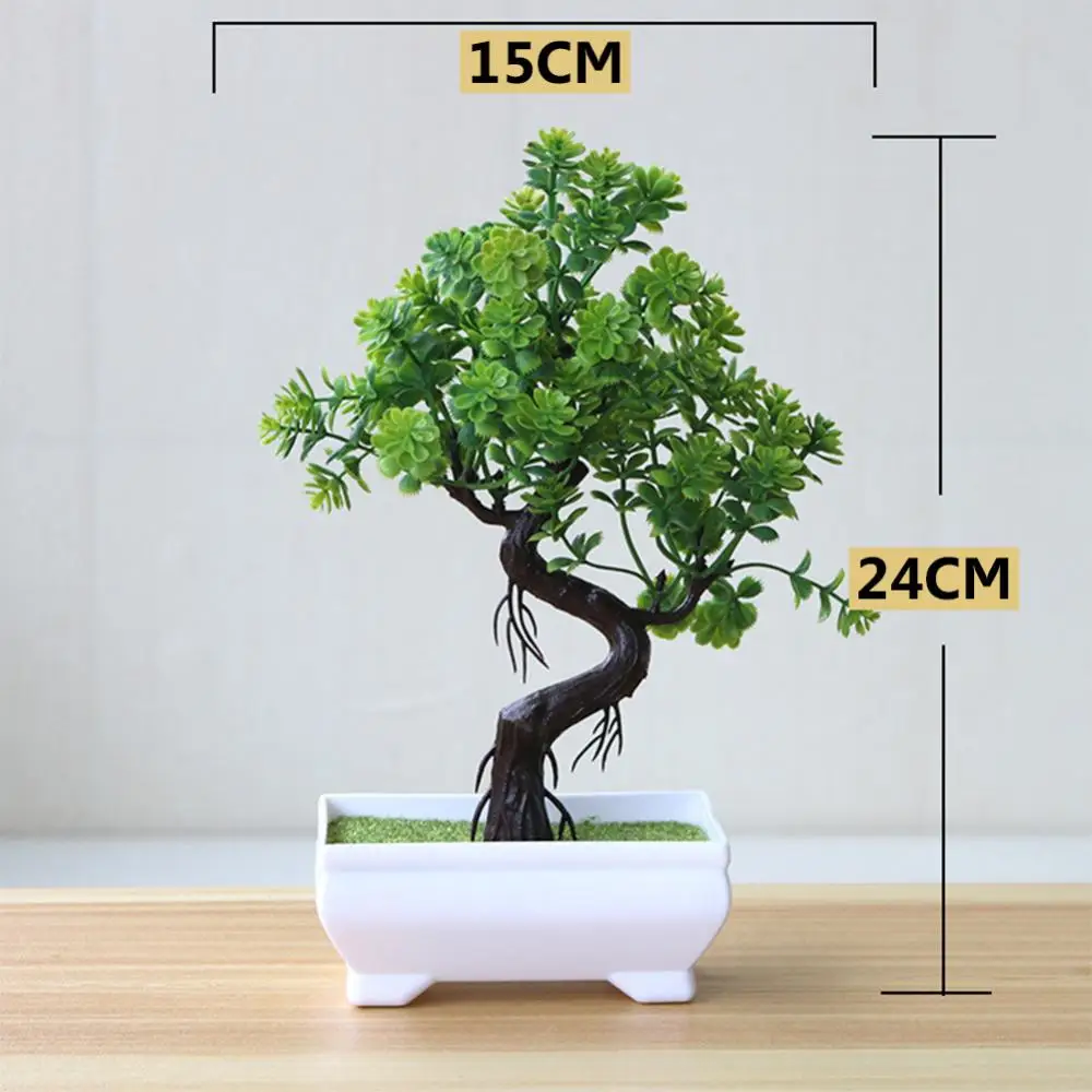 Plastic Plants Bonsai Small Tree Pot Fake Plant Potted Flower Garden Arrangement Ornaments Home Room Table Decoration Pot Tree – Image 6