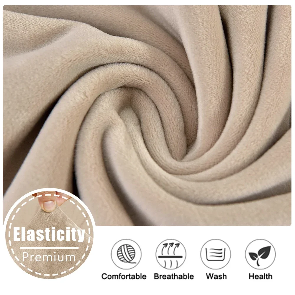 Super Soft Velvet Sofa Seat Cushion Cover For Living Room Thick Plush Sofa Covers Stretch L Shape Corner Armchair Sofa Slipcover – Image 4