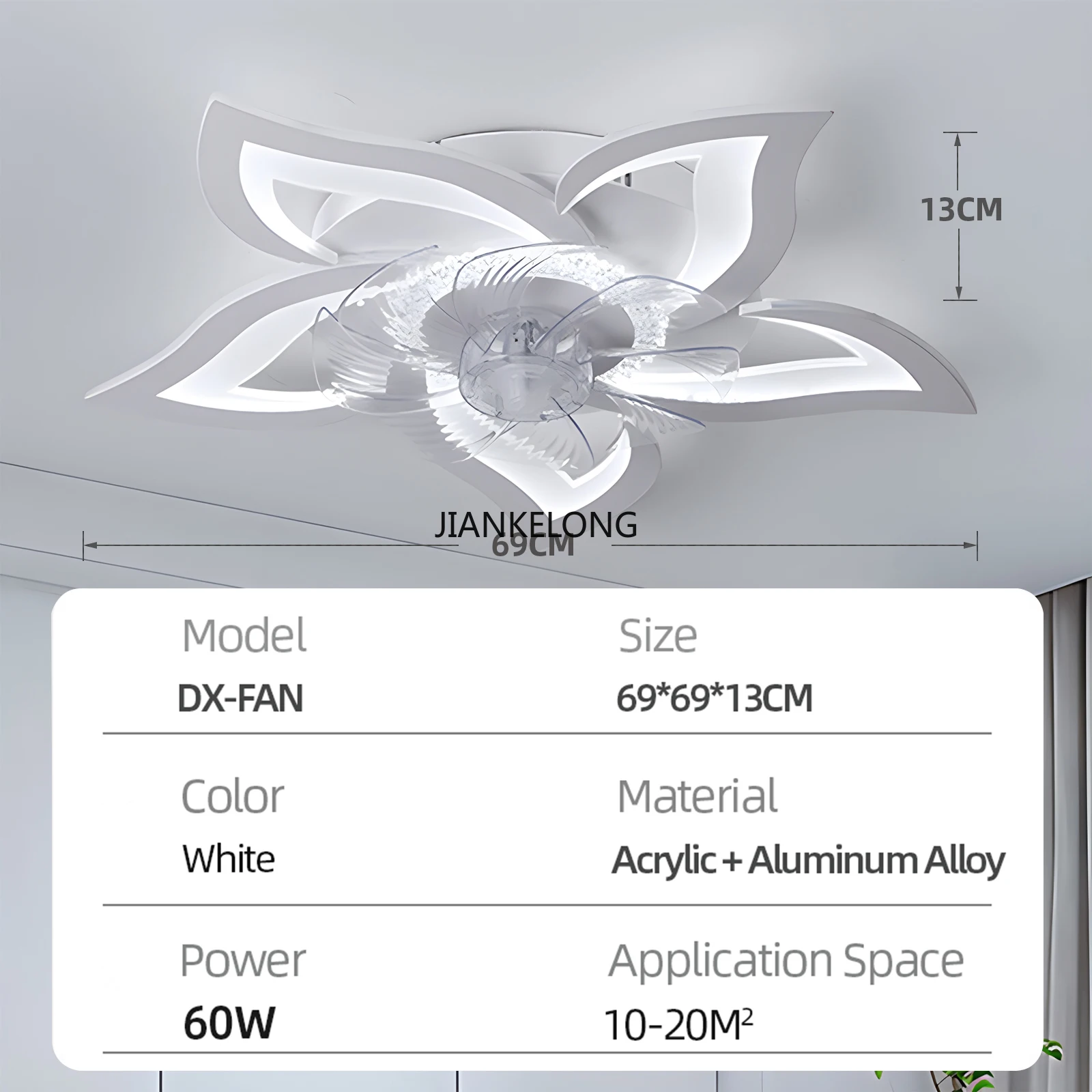 Iralan Modern Ceiling Led Light Fan Decoration Home Silent with Remote Control Ceiling Fan Lamps for Room Kitchen Bedroom – Image 6