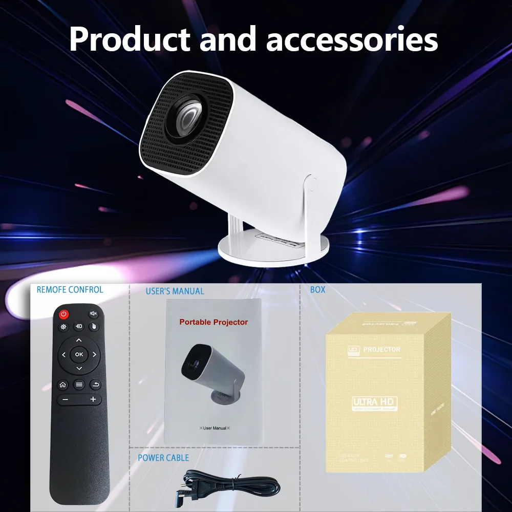 Mini Smart Projector HD Android Support 4K 1080P BT5.0 WiFi 5G·iMAX Home Theater Auto focus Outdoor Portable Projector E100 – Image 4