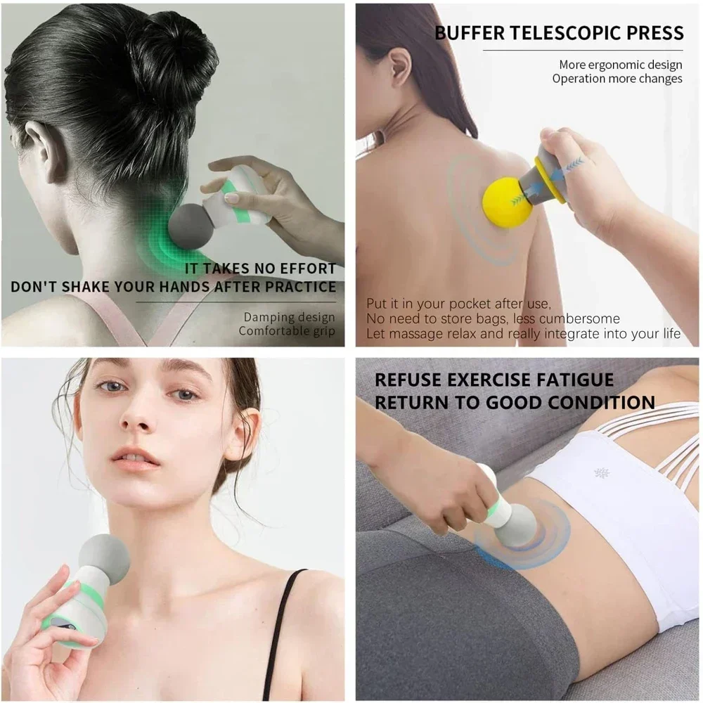 Mini Portable Massage Gun Deep Tissue Percussion Handheld Muscle Massager for Athletes Body Back Pain Relief – Image 6