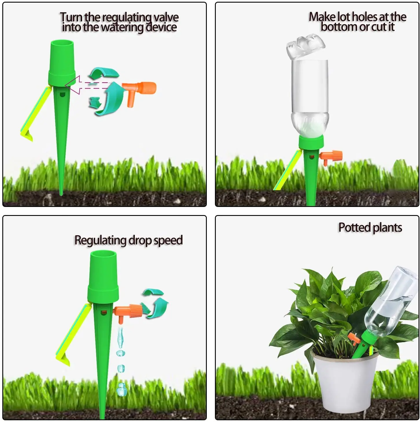 Auto Drip Irrigation System Automatic Watering Dripper Spike Garden Plants Flower Dripper Waterer Tools 1/2/4/6/12PCS – Image 4