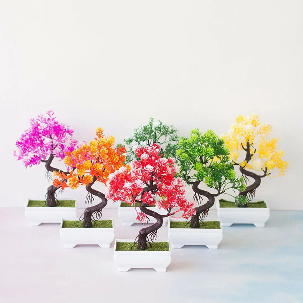 Artificial Plants Bonsai Small Tree Pot Fake Plant Flowers Potted Ornaments For Home Room Table Decoration Hotel Garden Decor – Image 2