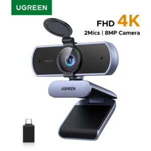 UGREEN 4K FHD Webcam 8MP for PC, PDAF Auto Focus, Dual AI Noise-Cancelling Mics, Web cam Camera Works for Zoom/Teams/Google Meet