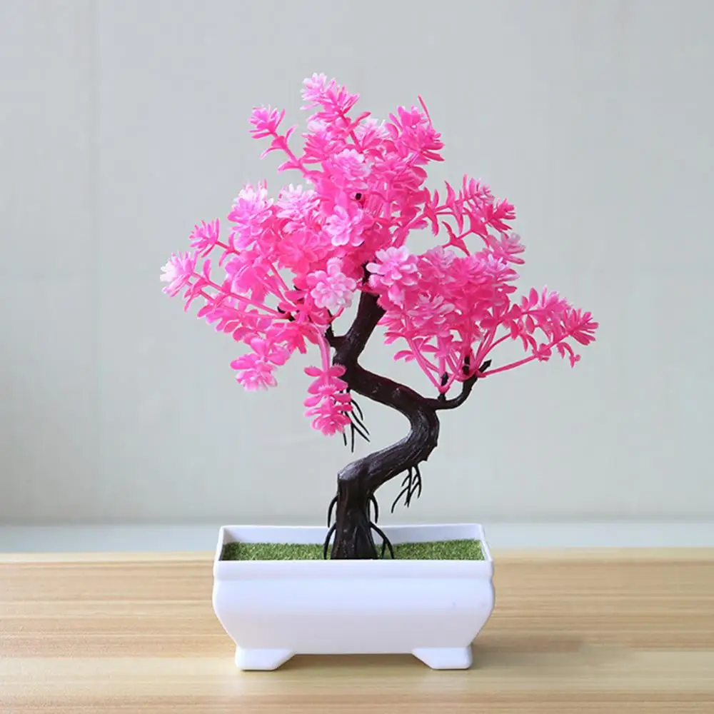 Plastic Plants Bonsai Small Tree Pot Fake Plant Potted Flower Garden Arrangement Ornaments Home Room Table Decoration Pot Tree – Image 3