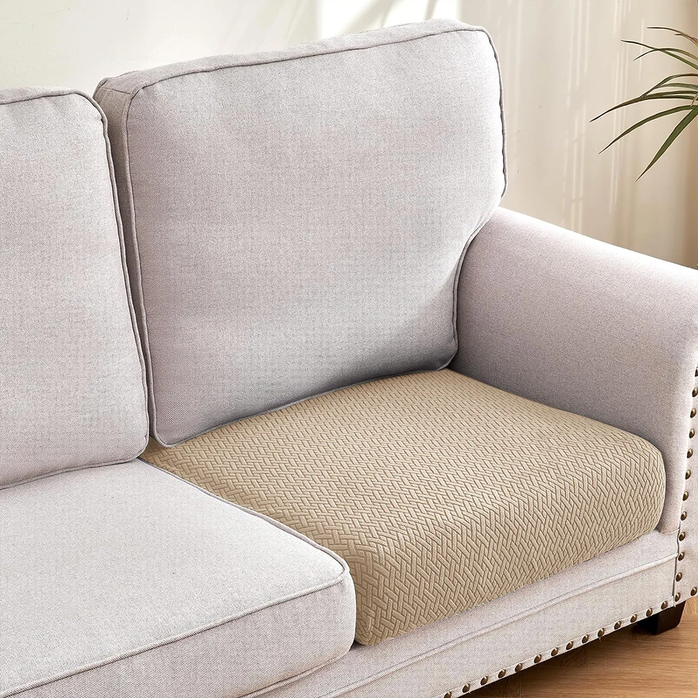 Jacquard Sofa Cover Solid Elastic Sofa Cushion Cover Living Room Washable Spandex Sofa Seat Slipcover Chaise Lounge Home Pets – Image 2