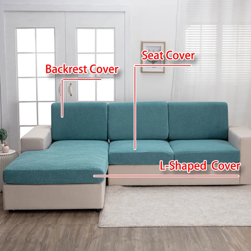 Elastic Jacquard Cushion Cover for Living Room Leaf Pattern Sofa Cover Water Repellent Couch Cover Sofa Protector Seat Cover – Image 3