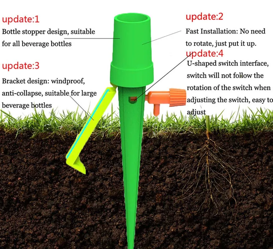 Auto Drip Irrigation System Automatic Watering Dripper Spike Garden Plants Flower Dripper Waterer Tools 1/2/4/6/12PCS – Image 3