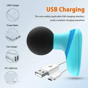 Electric Handheld Mini Fascia Gun Massager with 6 Powerful Mode for Body Relieves Neck Shoulder Back Waist Leg Muscle Tension