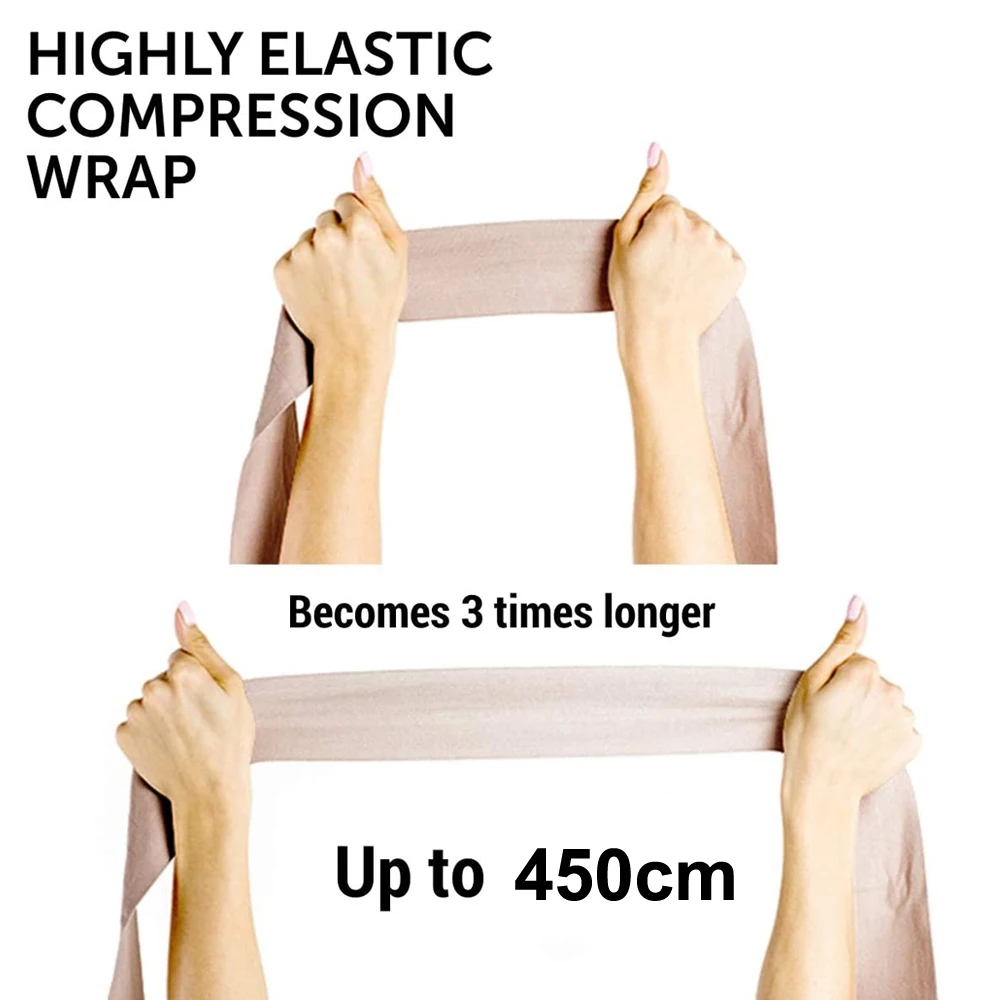 5Rolls Elastic Compression Bandage Wrap with Hooks,Athletic Sport Support Tape for Ankle,Wrist,Arm,Leg Sprains First Aid Measure – Image 3
