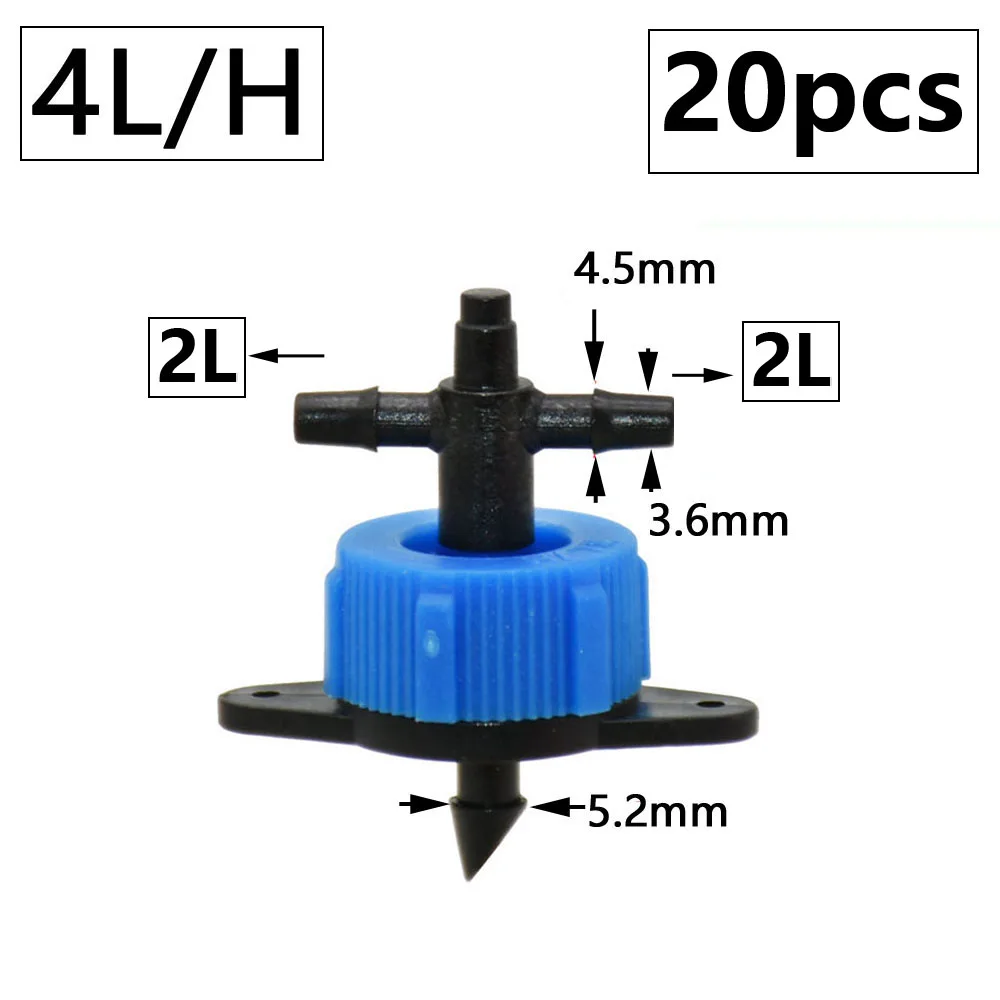 2L 4L 8L Dripper Micro Irrigation 2/4-way Arrow Dropper Connector Cross Water Splitter Emitter Drip Arrow Drip Irrigation System – Image 3