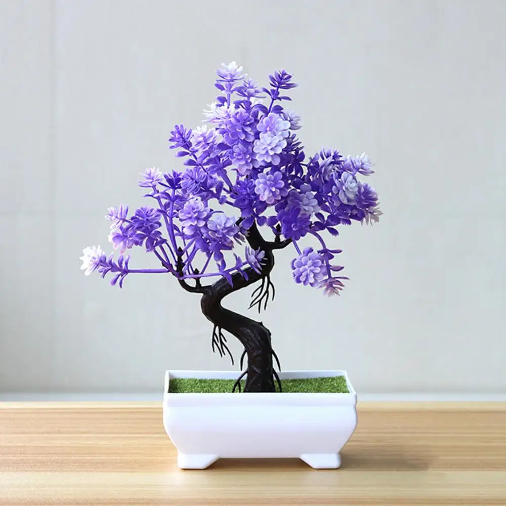 Plastic Plants Bonsai Small Tree Pot Fake Plant Potted Flower Garden Arrangement Ornaments Home Room Table Decoration Pot Tree – Image 4