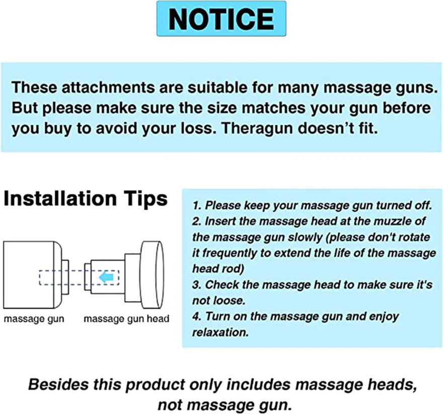 Universal Fascia Gun Replacement Massage Head Silicone Massage Head Set Body Relaxation Fascia Massager Gun Head For All 18-19mm – Image 5