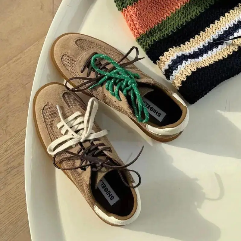 4 Pcs/set Vintage Shoelaces DE Training Miu Round Flat Leather Shoelaces Combination DIY Sports Casual Individual Shoes Laces – Image 3