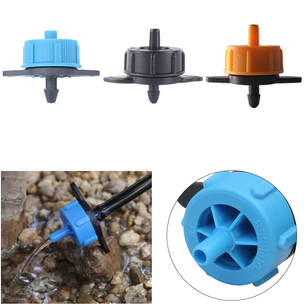 100pcs Pressure Compensating Drip Emitters Micro Connectors 2L/4L/8L Drip Irrigation Emitters Garden Irrigation System