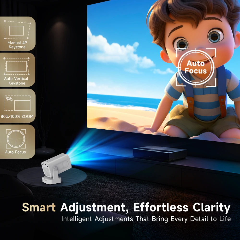 Magcubic HY310 Auto Focus 4K HD Mini Projector 330ANSI 1080P Android 11 Portable Cinema 5W Speaker Air Mouse Voice Control HY300 – Image 4