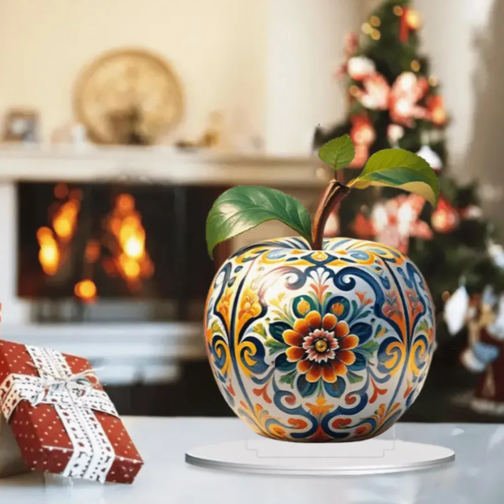 Crystal Apple Cherry Blossom Tree Inlaid Landscape Desktop Ornament Acrylic Home Bookshelf Decoration Creative Pattern Decor – Image 4