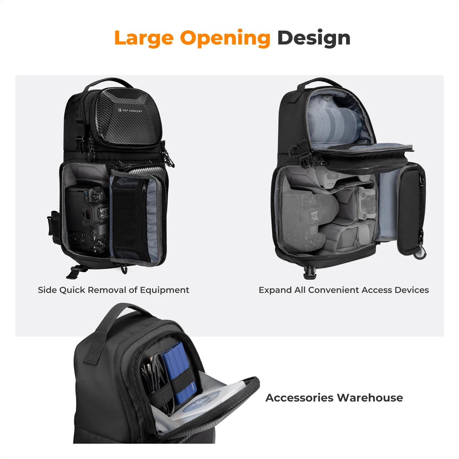 K&F Concept 10L Camera Sling Bag Hardshell Photographers Shoulder Bag Crossbody Backpack Camera Bag For Sony Canon Nikon DSLR – Image 6