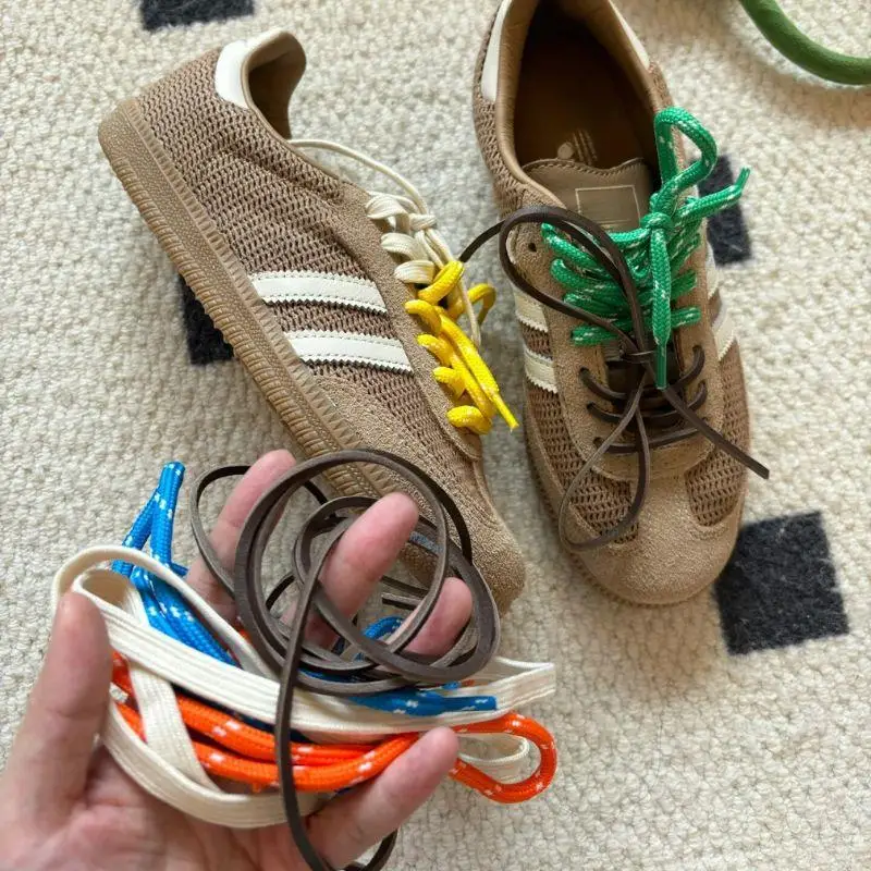 4 Pcs/set Vintage Shoelaces DE Training Miu Round Flat Leather Shoelaces Combination DIY Sports Casual Individual Shoes Laces – Image 6