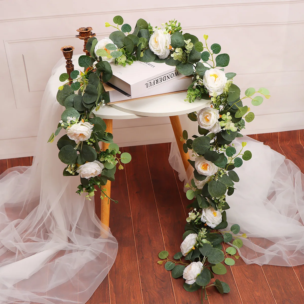 Vine Hanging Silk Artificial Rose Flowers for Wall Fake Plants Leaves Garland Romantic Wedding Home Decoration