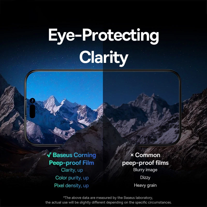 Baseus 0.4mm Corning Tempered Glass for iPhone 16 15 14 13 Pro Max Plus Screen Protector Anti-Peeping Auto Installation Film – Image 5